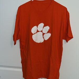 Orange Cotton Clemson Tigers Giant Paw Tee T shirt mens work out